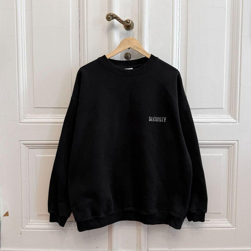 Vetements Winter 2021 Black Crewneck Security Sweatshirt Men's Medium